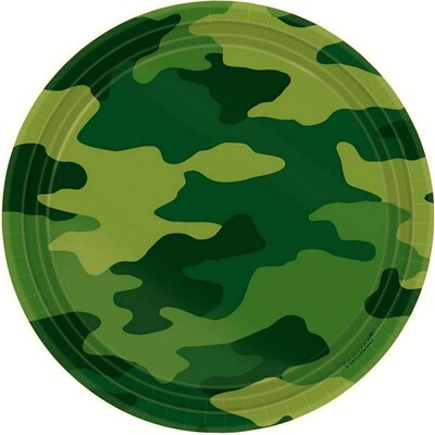 Army Camouflage Print 7in. Paper Plates Pk 8