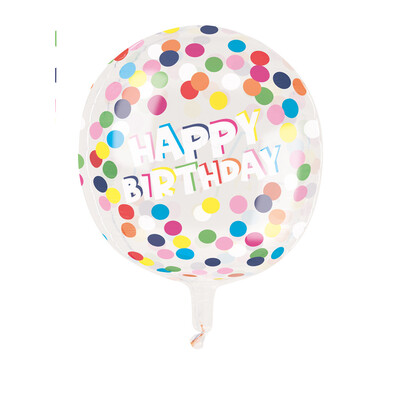 Happy Birthday Rainbow Dots Sphere Balloon (15in, 38cm) Pk 1