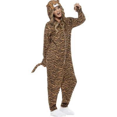 Adult Tiger One Piece Suit Costume (Large, 42-44)
