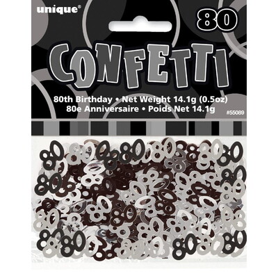 Black & Silver Glitz 80 Confetti Scatters 14g