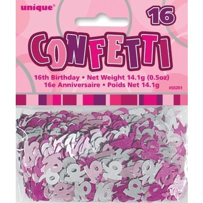 16 Glitz Pink & Silver Confetti Pk 1