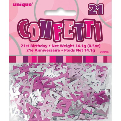 Pink & Silver Glitz 21 Confetti Scatters 14g