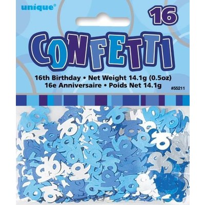16 Glitz Blue & Silver Confetti Pk 1