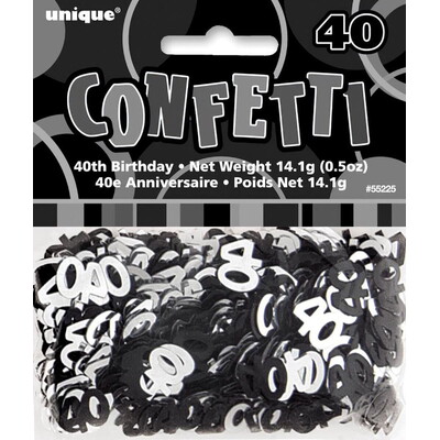 Black & Silver Glitz 40 Confetti Scatters 14g