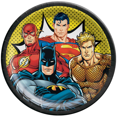 Justice League 9in Paper Plates (Pk 8)