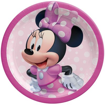 Minnie Mouse Paper Dinner Plate 9in 23cm (Pk 8)