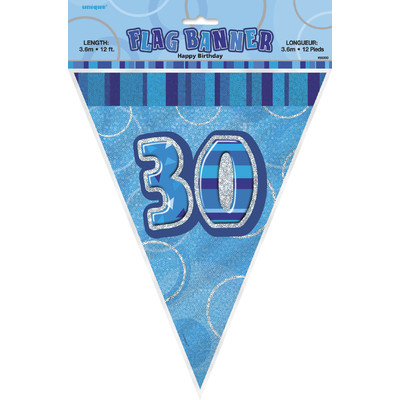 Glitz Blue 30 Flag Banner (3.6m) Pk 1 