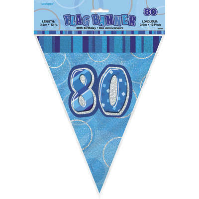 Glitz Blue 80 Flag Banner (3.6m) Pk 1 