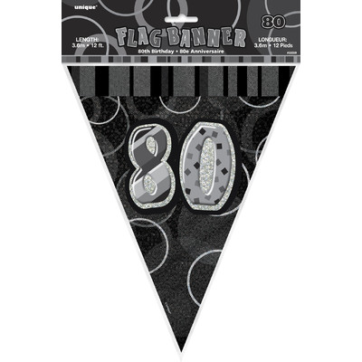 Glitz Black 80 Flag Banner (3.6m) Pk 1 