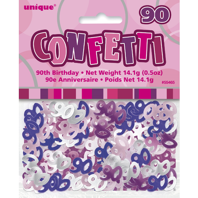 90 Glitz Pink, Purple & Silver Confetti Pk 1