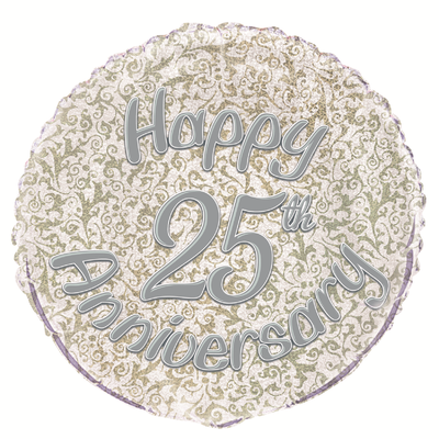 Happy 25th Anniversary 18in Foil Balloon Pk 1