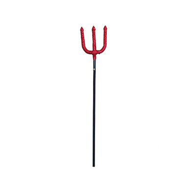 Red Glitter Halloween Devil Fork Trident (123cm) Pk 1