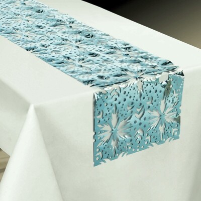 Frozen 2 Blue Foil Snowflakes Design Table Runner (28.95cm x 182.8cm) Pk 1