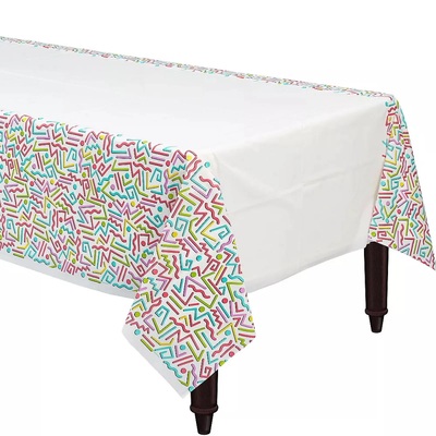 Awesome 80's Plastic Tablecover 137x259cm (Pk 1)