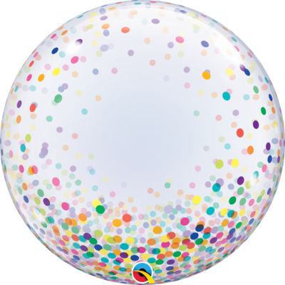 Colourful Confetti Dots Print Bubble Balloon (24in.) Pk 1
