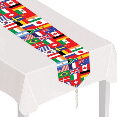 International Flag Paper Table Runner (1.8m) Pk 1