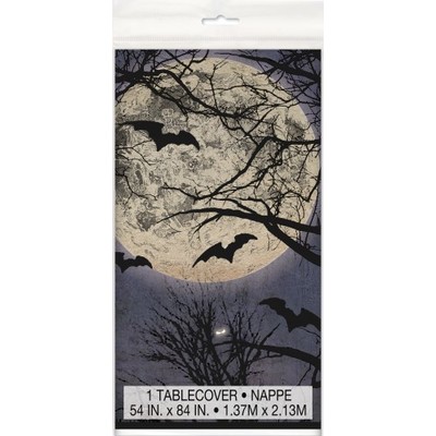 Spooky Night Halloween Plastic Tablecover (1.37m x 2.13m) Pk 1