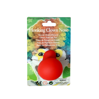 Red Plastic Clown Nose with Squeaker