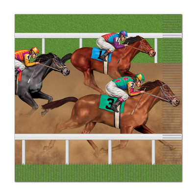 Horse Racing 2 Ply Lunch Napkins Pk 16