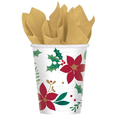 Christmas Wishes 9oz (266ml) Paper Cups (Pk 8)