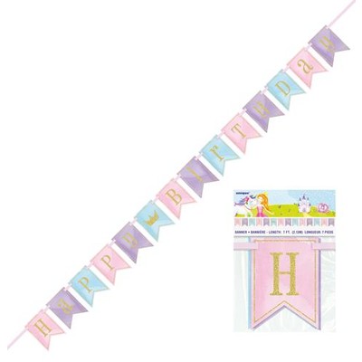 Happy Birthday Magical Princess Banner (2.13m) Pk 1