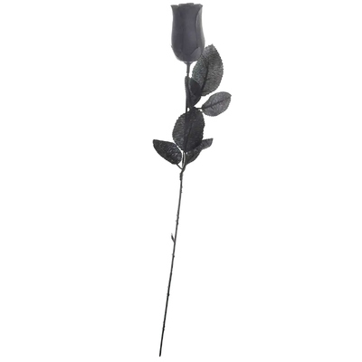 Black Rose Flower Halloween Decoration 44cm