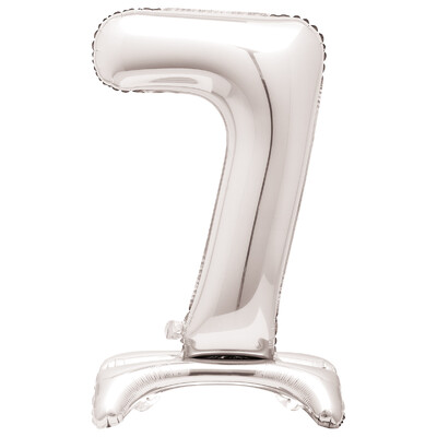 Silver Number 7 Standing Foil Balloon 76cm (Air Fill Only)
