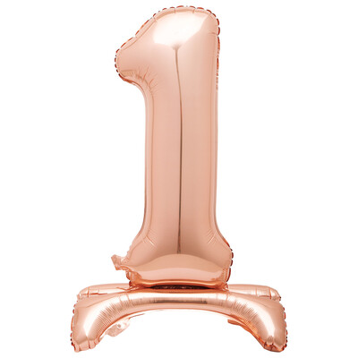 Rose Gold Number 1 Standing Foil Balloon 76cm (Air Fill Only)