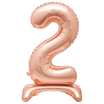 Rose Gold Number 2 Standing Foil Balloon 76cm (Air Fill Only)