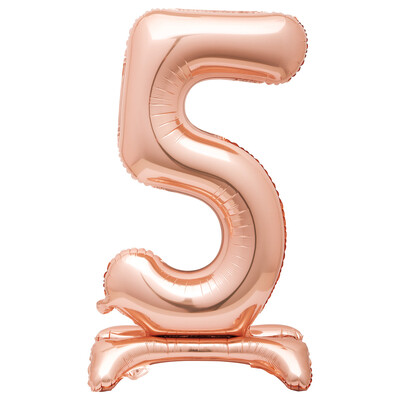 Rose Gold Number 5 Standing Foil Balloon 76cm (Air Fill Only)