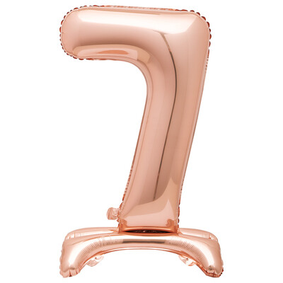 Rose Gold Number 7 Standing Foil Balloon 76cm (Air Fill Only)