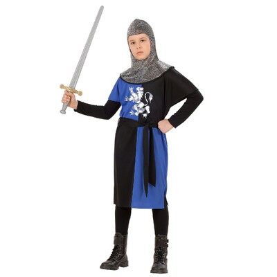 Child Medieval Warrior Knight Costume 11-13 Years Blue Black