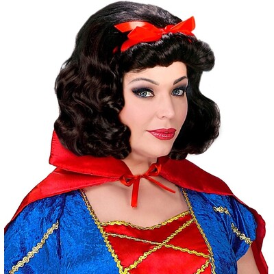 Fairytale Princess Wig with Red Bow Adult Costume Accessory