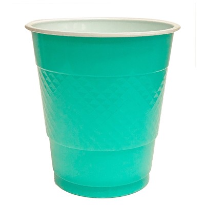 Teal Turquoise 12oz. Plastic Cups Pk 20