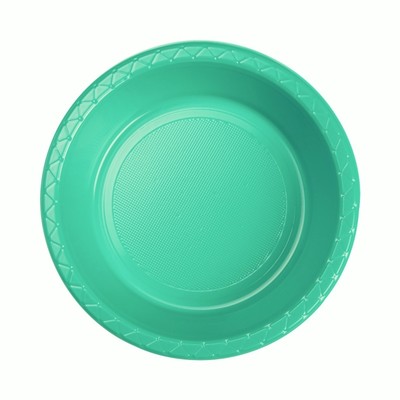 Teal Turquoise 7in. Plastic Dessert Bowls Pk 20