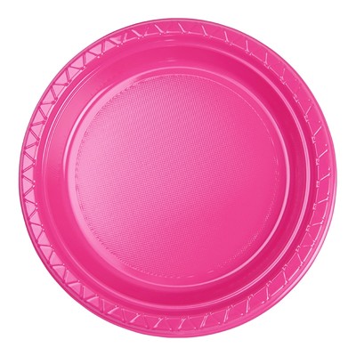 Hot Pink Magenta 7in. Plastic Snack Plates Pk 20