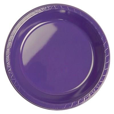 Large Purple Plastic Banquet Plates Pk 20