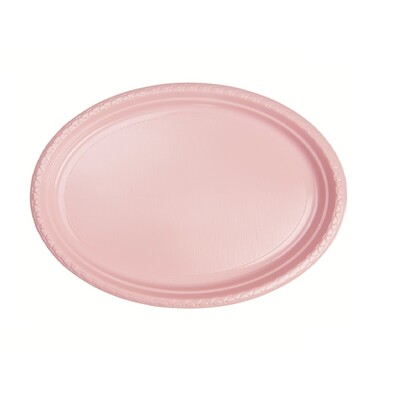 Classic Pink Large Oval Plastic Plates Pk 20