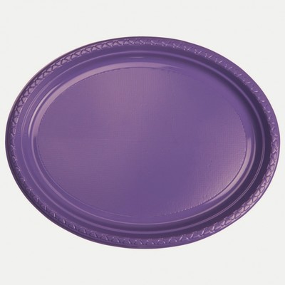 Purple Large Oval Plastic Plates Pk 20