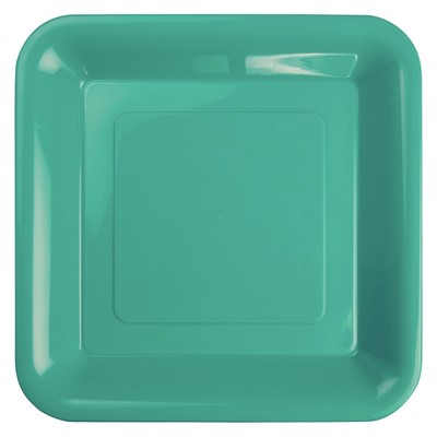 Turquoise Superior Square Plastic Banquet Plates Pk 20