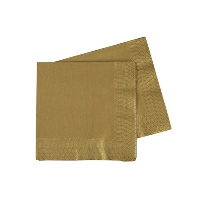 Metallic Gold 2 Ply Cocktail Napkins Pk 40
