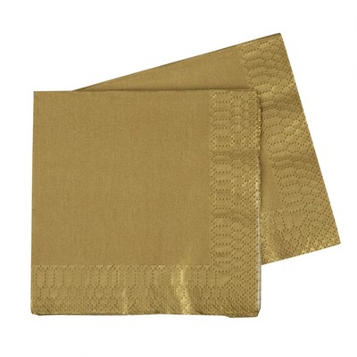 Metallic Gold 2 Ply Lunch Napkins Pk 40
