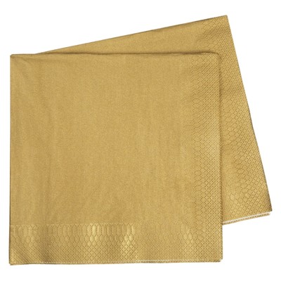 Metallic Gold 2 Ply Dinner Napkins Pk 40