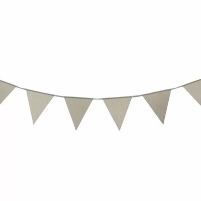 Silver Glitter Bunting Flag Banner 3.5m