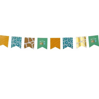 Wild Safari Jungle Animal Paper Bunting Banner 2.5m