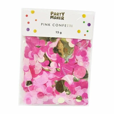 Metallic Gold & Pink Confetti Table Scatters 15g | Mixed Size Confetti for Tables & Balloons