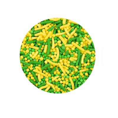 Aussie Green & Yellow Edible Sprinkles (120g) Pk 1