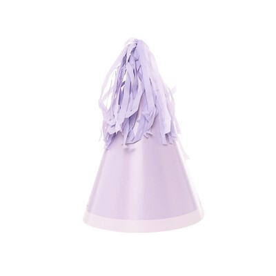 Pastel Lilac Lavender Paper Party Hats with Tassel Pk 10