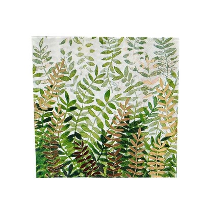 Green & Gold Foil Leaves Paper Lunch Napkins 33cm Pk 16