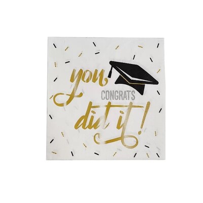 Graduation Congrats Paper Lunch Napkins 33cm Pk 16